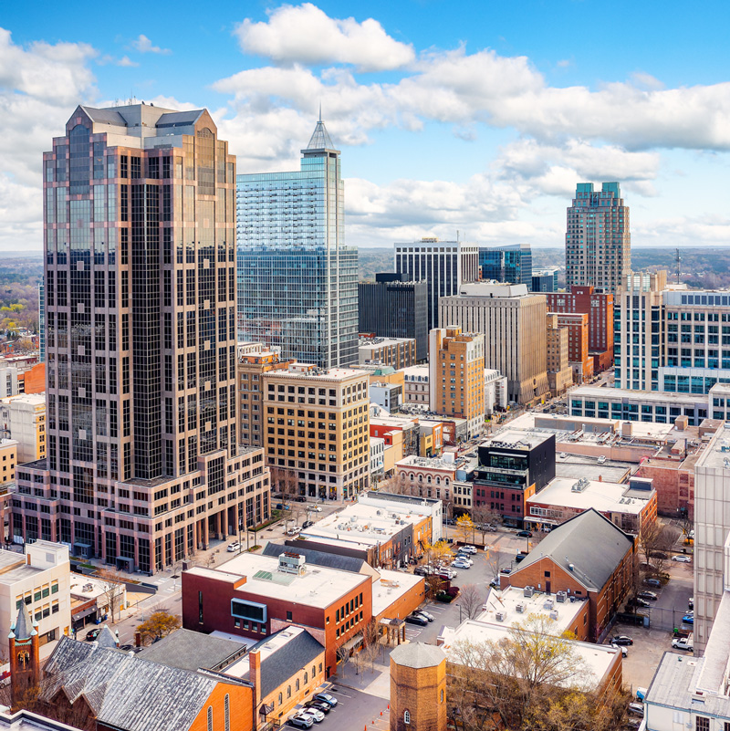 Downtown in the city of Raleigh, North Carolina