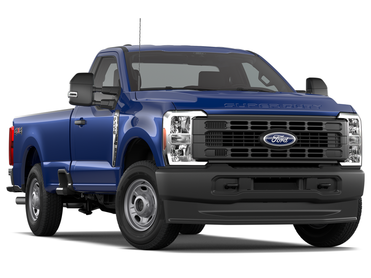 A blue Ford 250 Super Duty truck