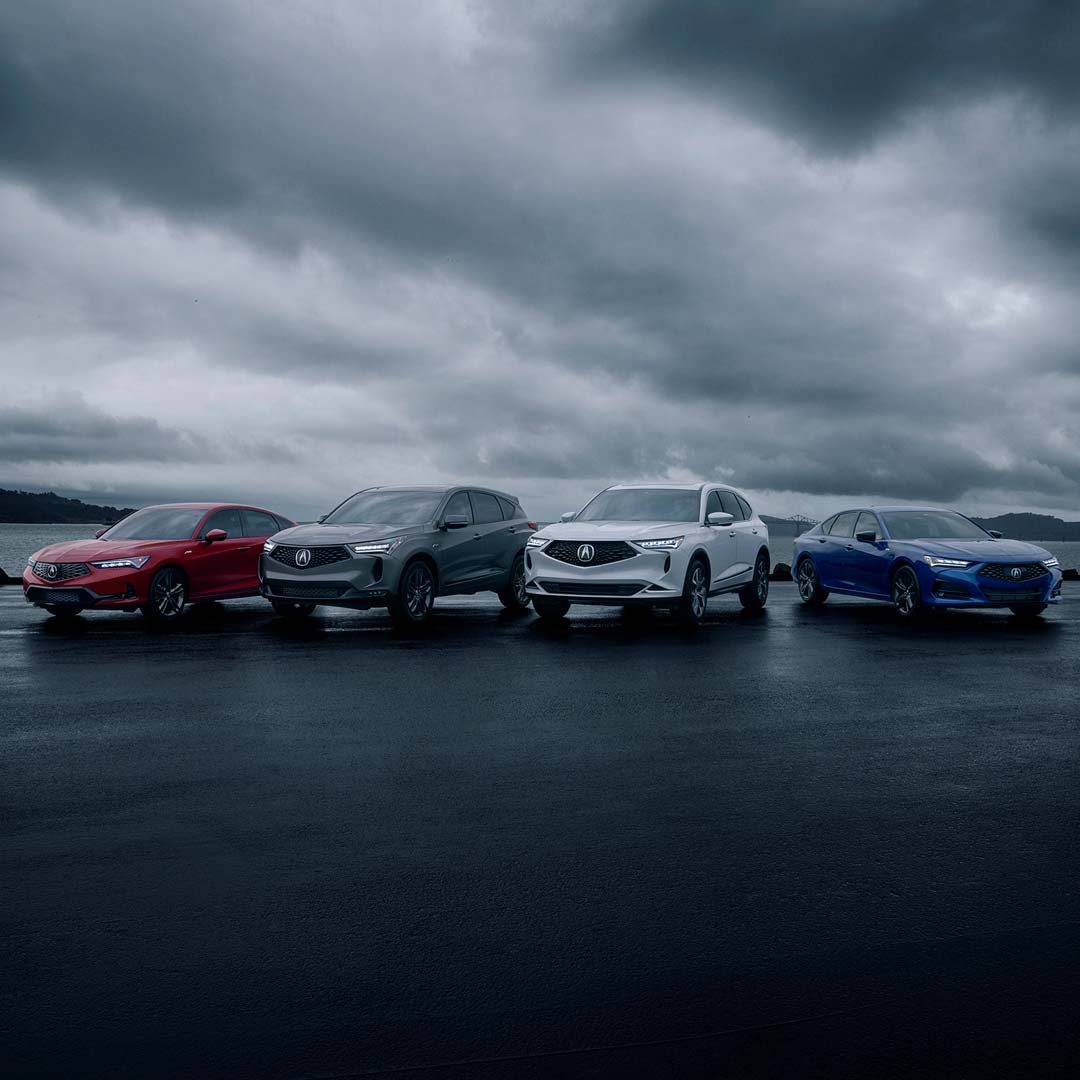 Lineup of 4 different Acura models