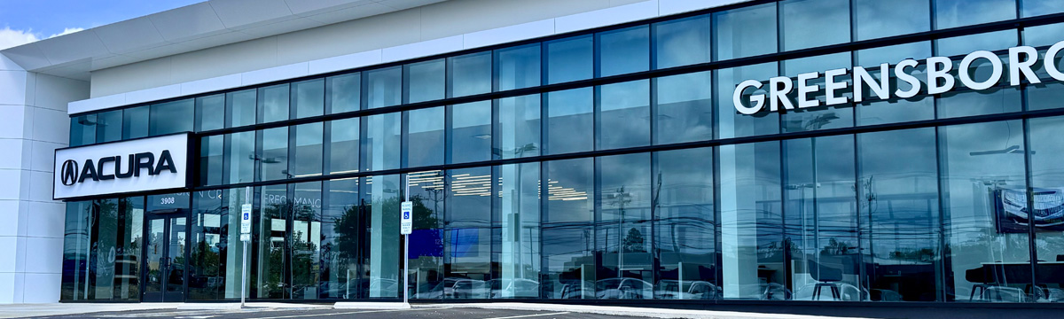 The storefront of the Greensboro Acura dealership.