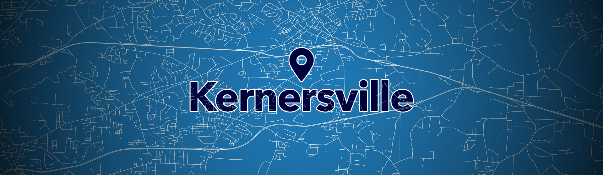 "Kernersville" and a pin on top of a map.