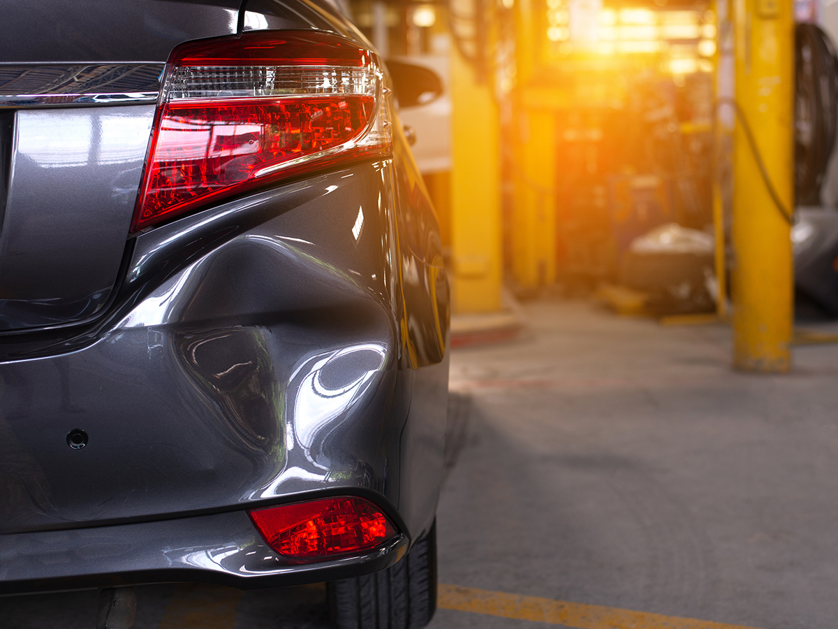 Close-up of the back passenger side of a car