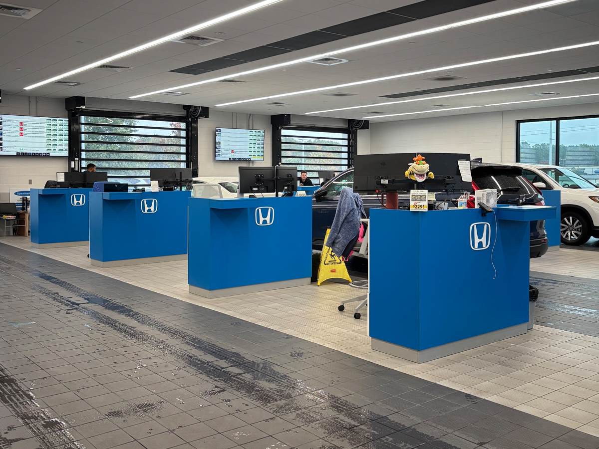 Inside the Honda of Indian Trail service center.