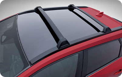 Close up vanity photo of the exterior roof rack accessory