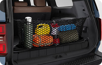 Close up vanity photo of the interior cargo net accessory