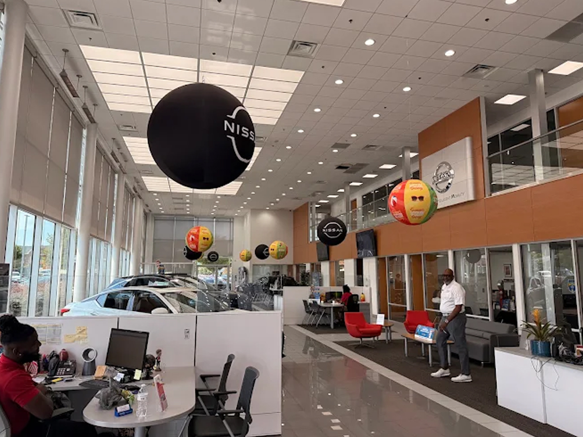 Inside the Rock Hill Nissan Dealership.