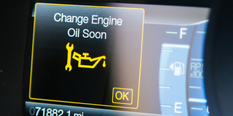 Change engine oil soon alert on a car's display