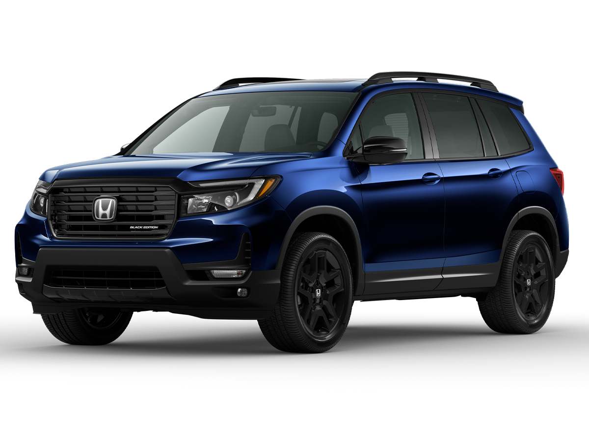 A blue Honda Passport