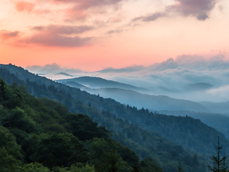 The mountains in Gatlinburg, Tennessee