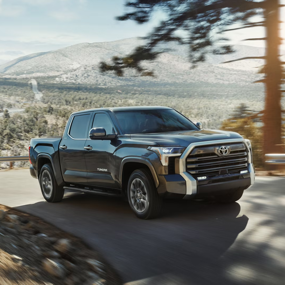 Toyota Tundra driving through the mountains
