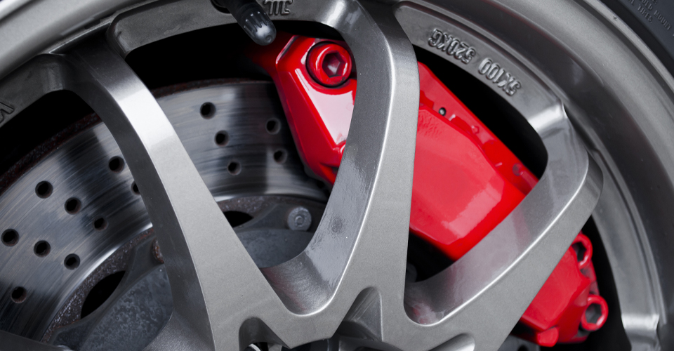 Brand new brake pads after service