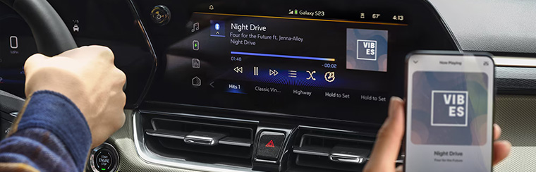 Photo showcasing tech features of the 2026 Chevrolet Trailblazer