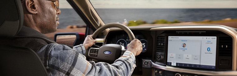 Photo showcasing tech features of the 2025 Ford F-150