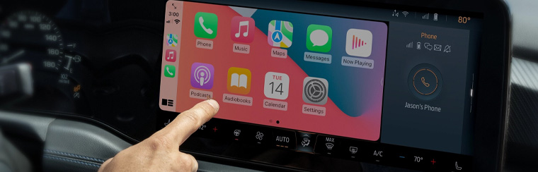 Photo showcasing tech features of the 2025 Ford Mustang