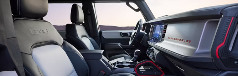 Photo of the interior of the 2026 Ford Bronco