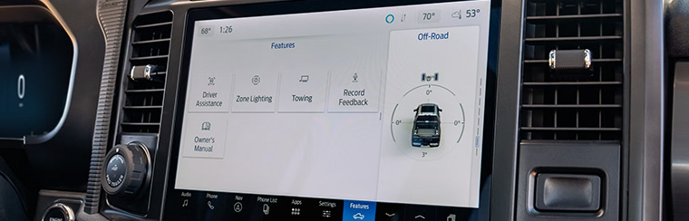 Photo showcasing tech features of the 2026 Ford F-150