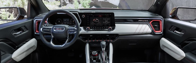 Photo showcasing tech features of the 2025 GMC Canyon