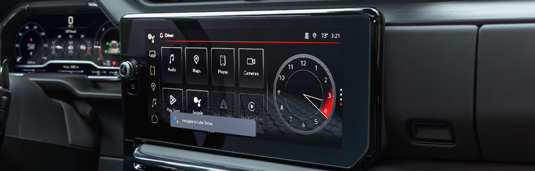 Photo showcasing tech features of the 2025 GMC Sierra 1500