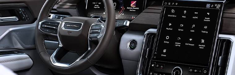 Photo showcasing tech features of the 2026 GMC Acadia