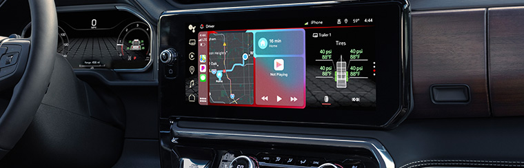 Photo showcasing tech features of the 2026 GMC Sierra 1500