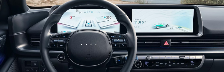 Photo showcasing tech features of the 2025 Hyundai Ioniq 6