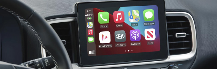 Photo showcasing tech features of the 2025 Hyundai Venue