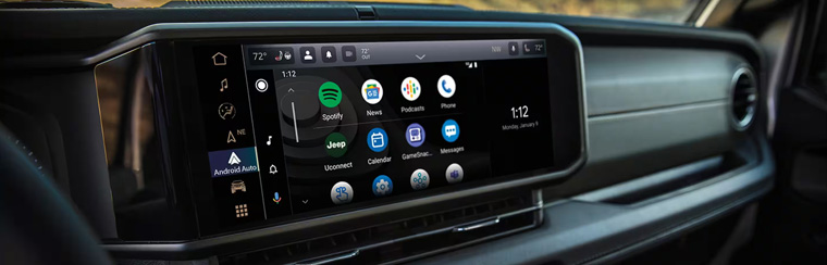 Photo showcasing tech features of the 2025 Jeep Wrangler