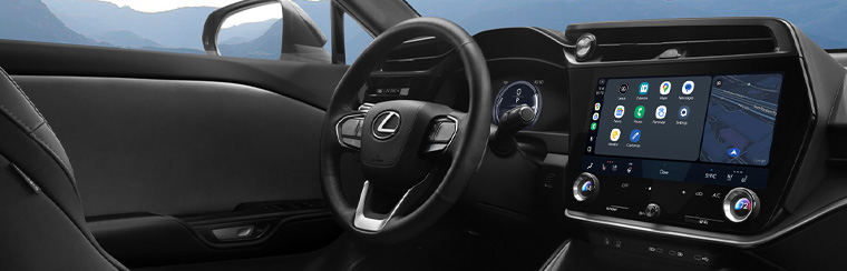 Photo showcasing tech features of the 2026 Lexus RZ