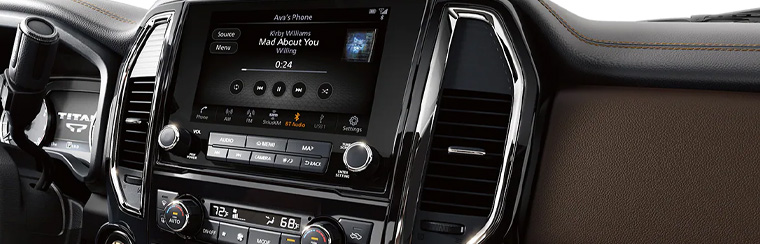 Photo showcasing tech features of the 2024 Nissan Titan