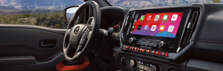 Photo showcasing tech features of the 2026 Nissan Frontier