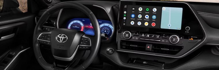 Photo showcasing tech features of the 2026 Toyota Highlander