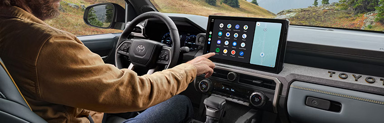 Photo showcasing tech features of the 2026 Toyota Tacoma