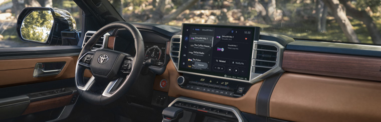 Photo showcasing tech features of the 2026 Toyota Tundra