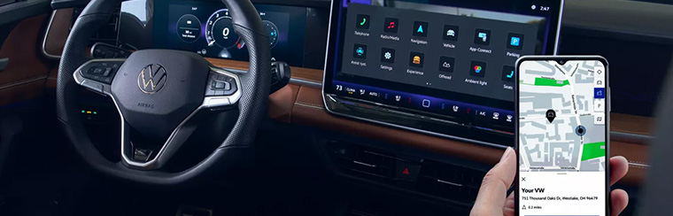 Photo showcasing tech features of the 2026 Volkswagen Tiguan